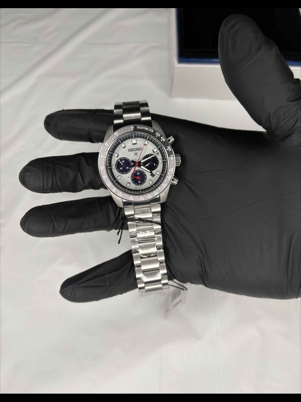 Seiko Silver Watch with White Dial